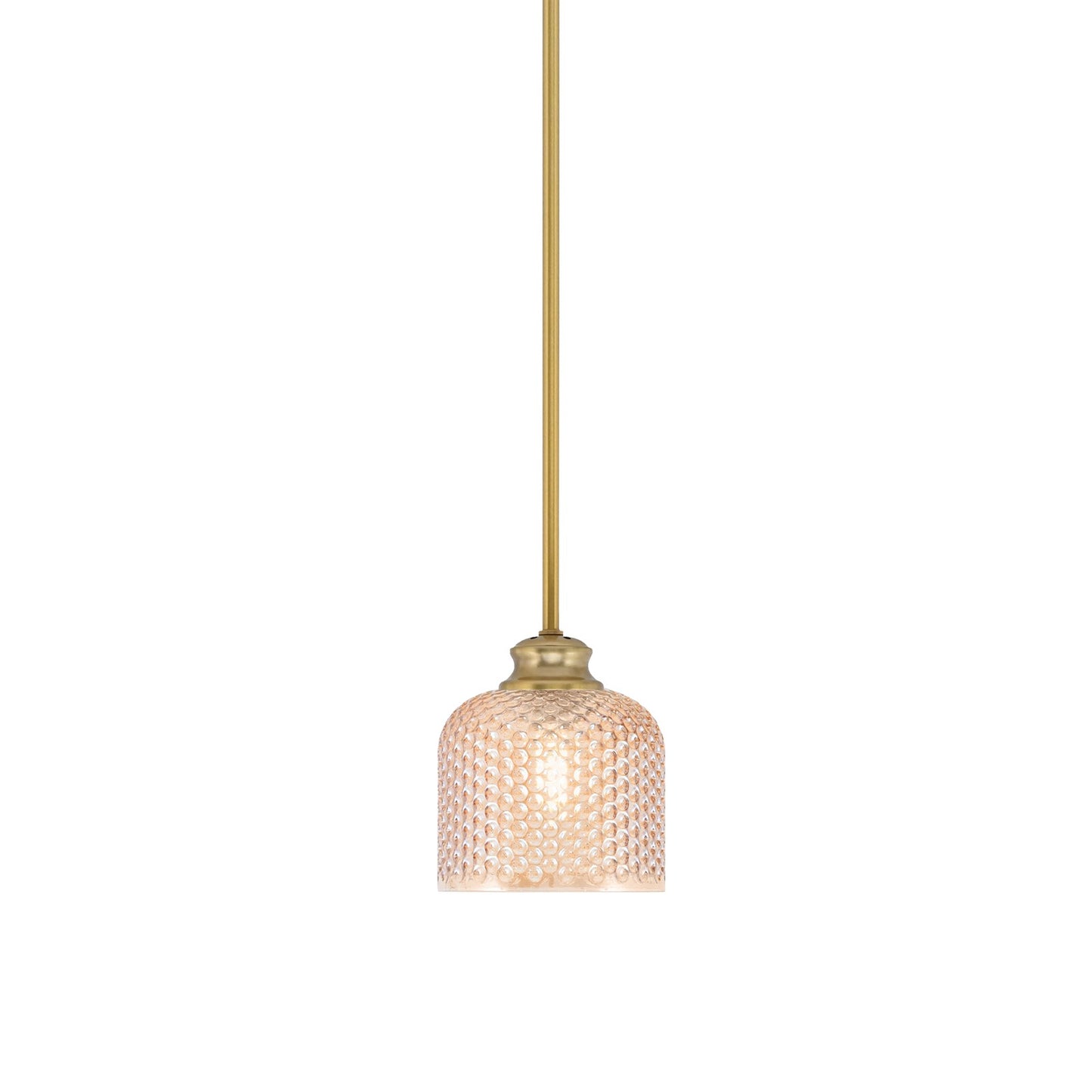 Toltec Zola 6in 1-Light Pendant | New Age Brass Steel and Amber Textured Glass | Kitchen Island & Dining Room | 6 x 7 in | Model 72-NAB-4613