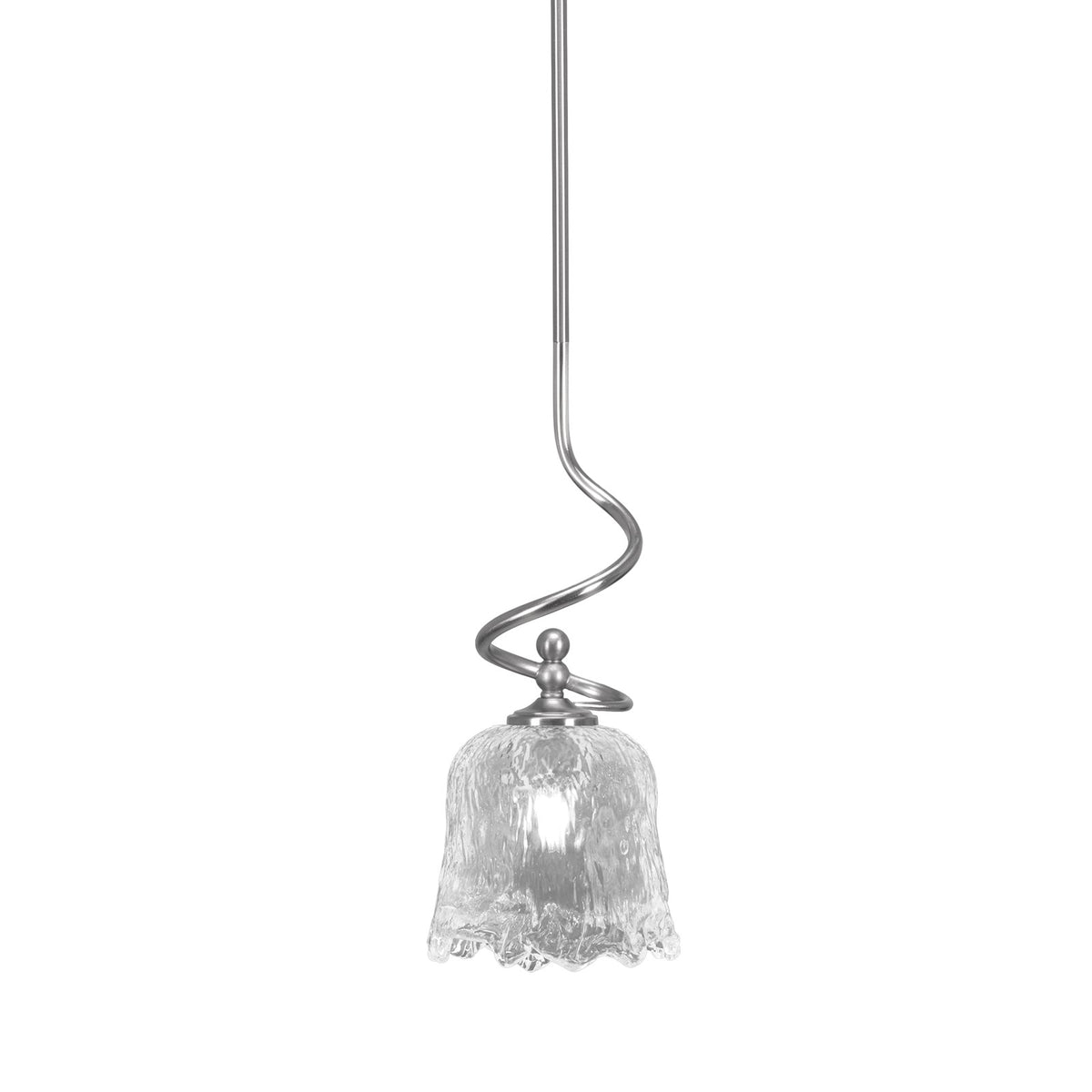 Toltec Capri 7in 1-Light Mini Pendant | Contemporary Brushed Nickel and Clear Lava Glass | Kitchen Island & Dining Room | Model 901-BN-4230