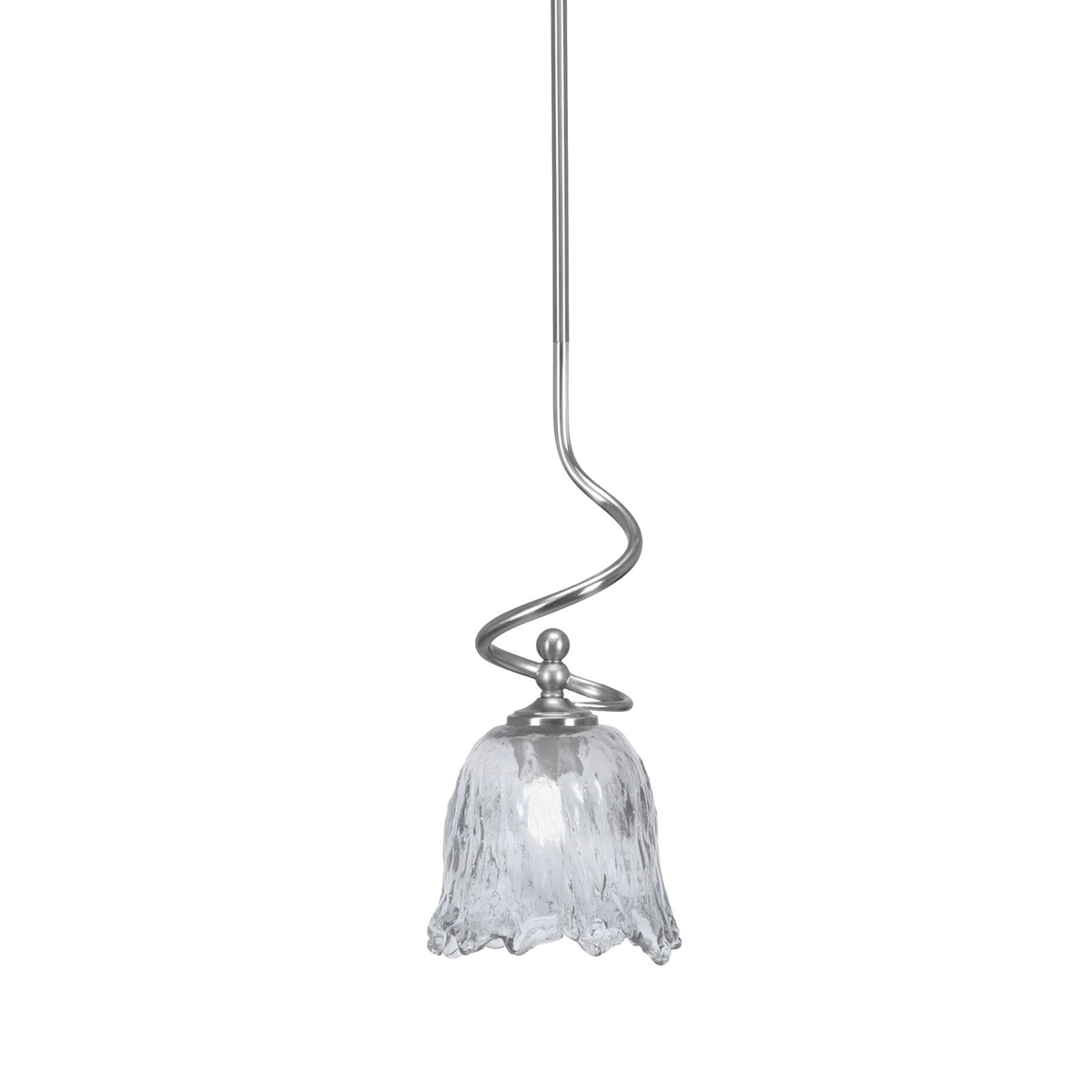 Toltec Capri 7in 1-Light Mini Pendant | Contemporary Brushed Nickel and Smoke Lava Glass | Kitchen Island & Dining Room | Model 901-BN-4232