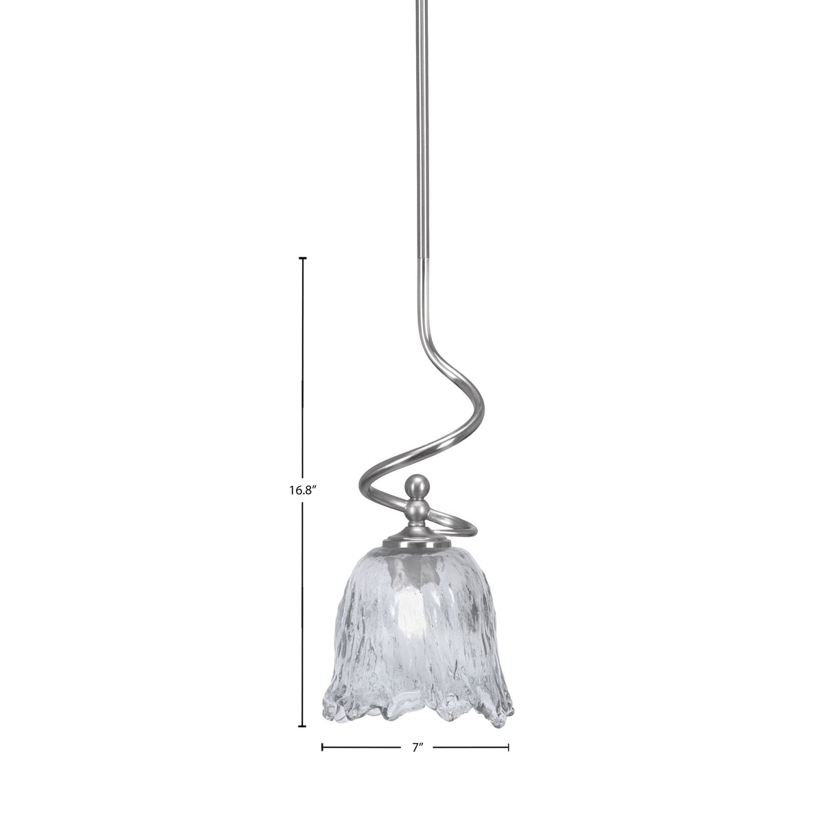 Toltec Capri 7in 1-Light Mini Pendant | Contemporary Brushed Nickel and Smoke Lava Glass | Kitchen Island & Dining Room | Model 901-BN-4232