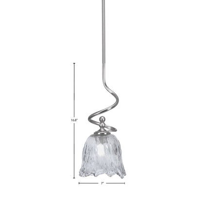 Toltec Capri 7in 1-Light Mini Pendant | Contemporary Brushed Nickel and Smoke Lava Glass | Kitchen Island & Dining Room | Model 901-BN-4232