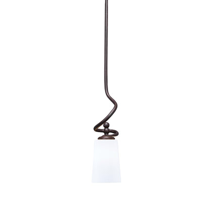 Toltec Capri 4.5in 1-Light Mini Pendant | Dark Granite and White Opal Glass | Kitchen Island & Dining Room | 4.5 x 4.5 x 17 in | Model 901-DG-261