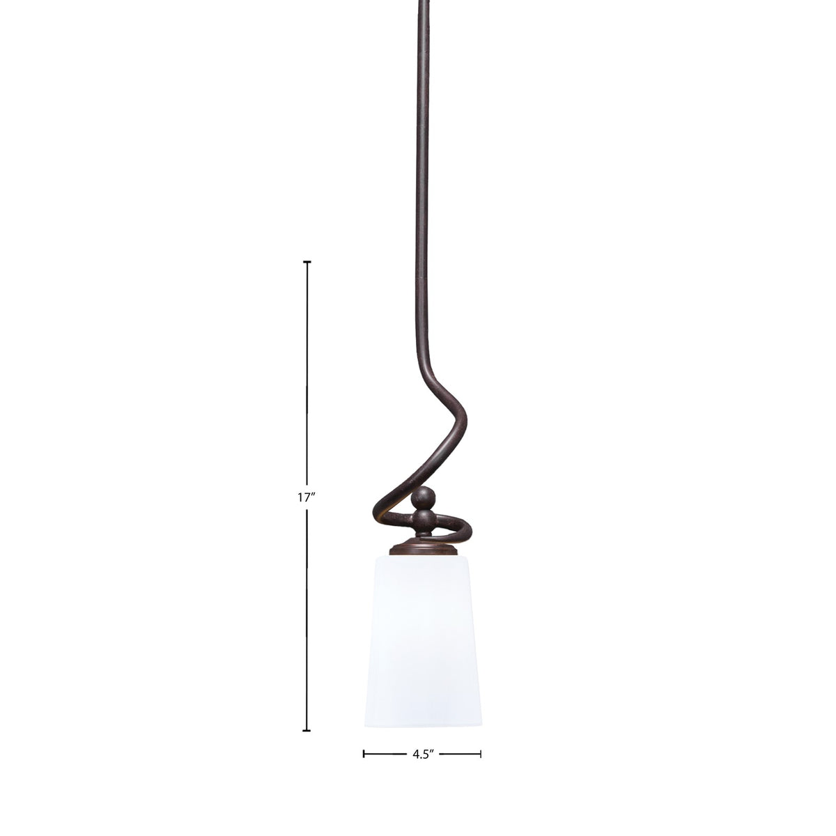 Toltec Capri 4.5in 1-Light Mini Pendant | Dark Granite and White Opal Glass | Kitchen Island & Dining Room | 4.5 x 4.5 x 17 in | Model 901-DG-261