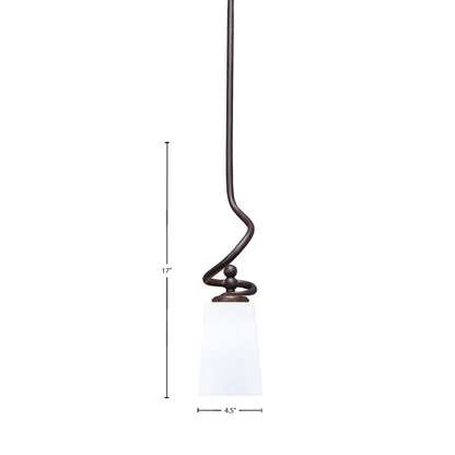 Toltec Capri 4.5in 1-Light Mini Pendant | Dark Granite and White Opal Glass | Kitchen Island & Dining Room | 4.5 x 4.5 x 17 in | Model 901-DG-261