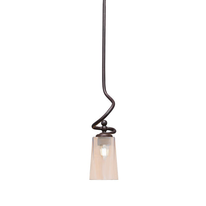 Toltec Capri 4.5in 1-Light Mini Pendant | Modern Dark Granite and Amber Gradient Glass | Kitchen Island & Dining Room | 4.5 x 17 in | Model 901-DG-263