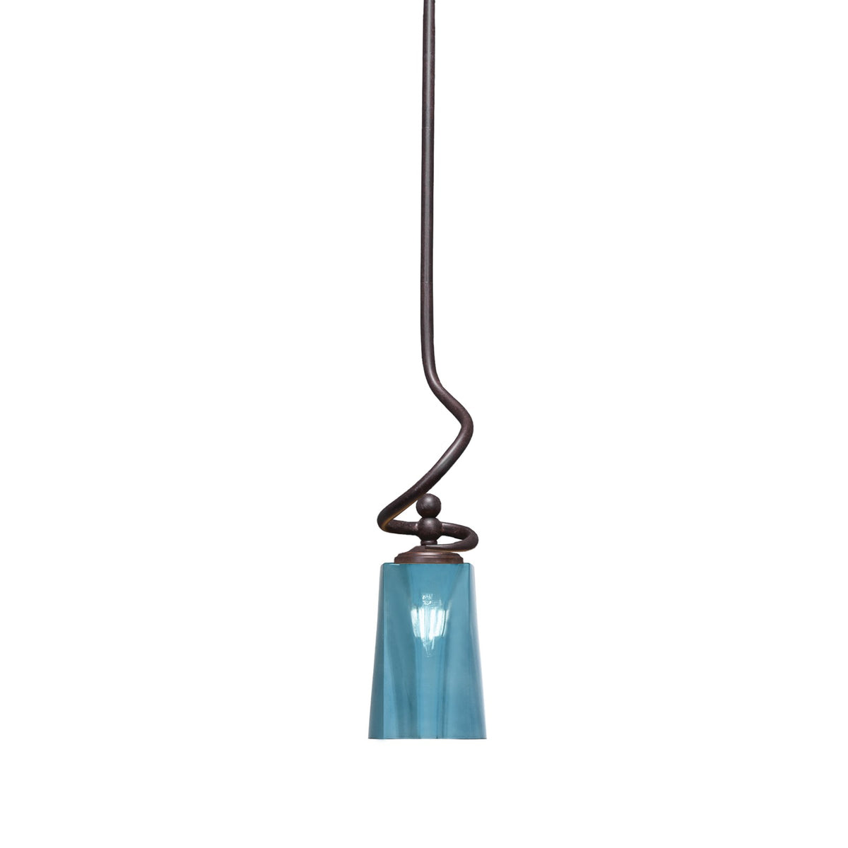 Toltec Capri 4.5in 1-Light Mini Pendant | Modern Dark Granite and Blue Gradient Glass | Kitchen Island & Dining Room | 4.5 x 17 in | Model 901-DG-265