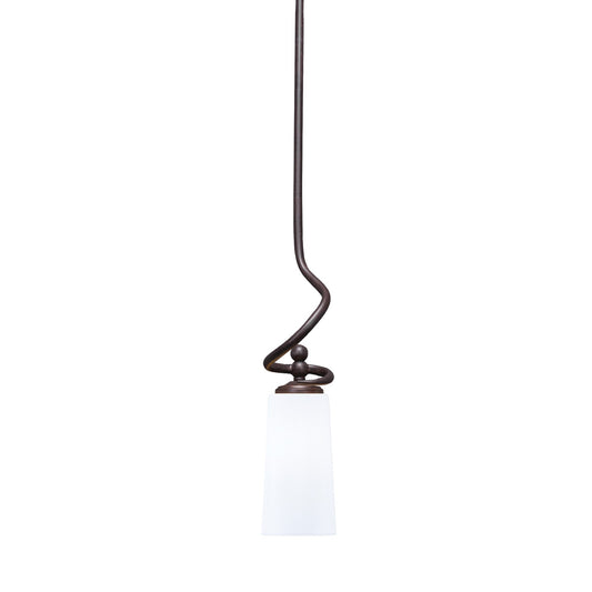 Toltec Capri 5in 1-Light Mini Pendant | Modern Dark Granite and White Opal Glass | Kitchen Island & Dining Room | 5 x 20 in | Model 901-DG-291