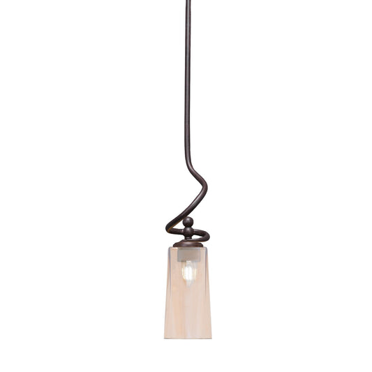 Toltec Capri 5in 1-Light Mini Pendant | Modern Dark Granite and Amber Gradient Glass | Kitchen Island & Dining Room | 5 x 20 in | Model 901-DG-293