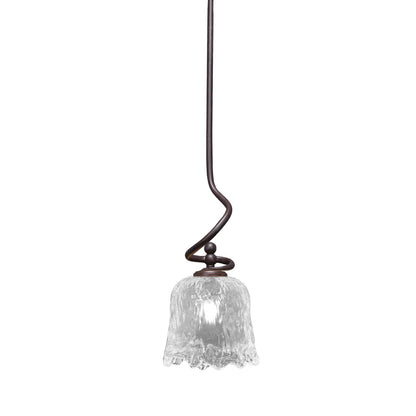 Toltec Capri 7in 1-Light Mini Pendant | Dark Granite Steel and Clear Lava Glass | Kitchen Island & Dining Room | 7 x 16.75 in | Model 901-DG-4230