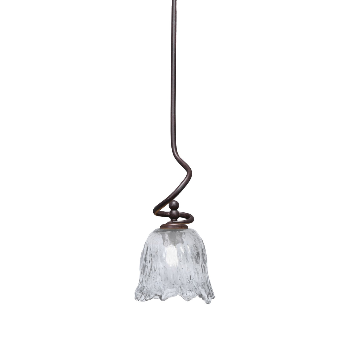 Toltec Capri 7in 1-Light Mini Pendant | Dark Granite Steel and Smoke Lava Glass | Kitchen Island & Dining Room | 7 x 16.75 in | Model 901-DG-4232