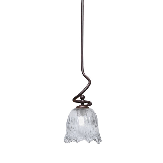 Toltec Capri 7in 1-Light Mini Pendant | Dark Granite Steel and Smoke Lava Glass | Kitchen Island & Dining Room | 7 x 16.75 in | Model 901-DG-4232