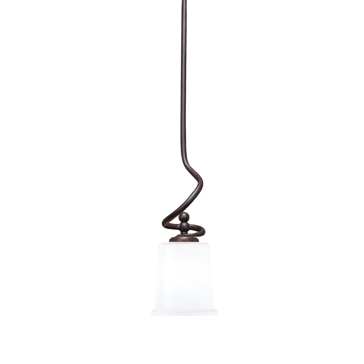 Toltec Capri 5in 1-Light Mini Pendant | Modern Dark Granite and White Opal Glass | Kitchen Island & Dining Room | 5 x 16 in | Model 901-DG-5031