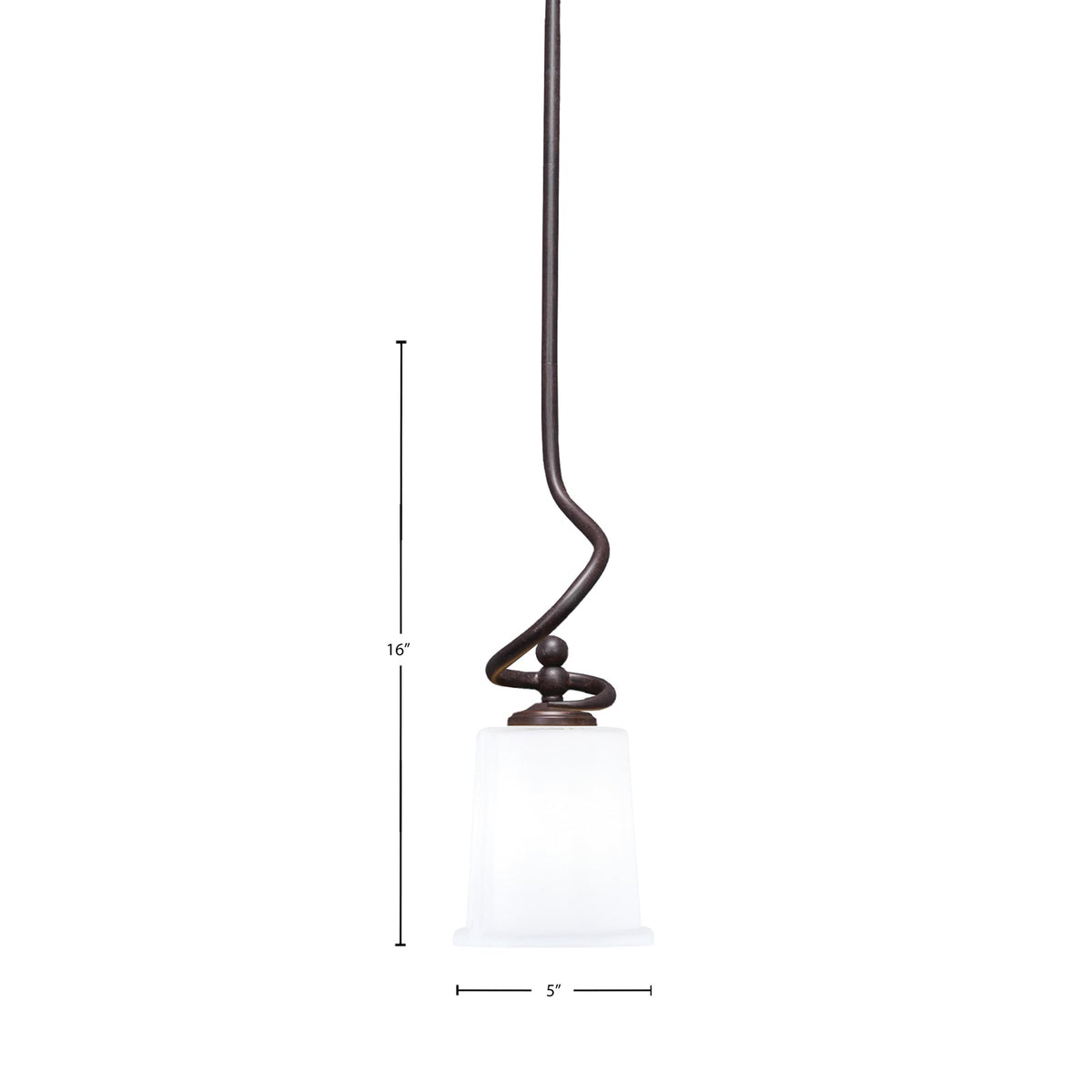 Toltec Capri 5in 1-Light Mini Pendant | Modern Dark Granite and White Opal Glass | Kitchen Island & Dining Room | 5 x 16 in | Model 901-DG-5031