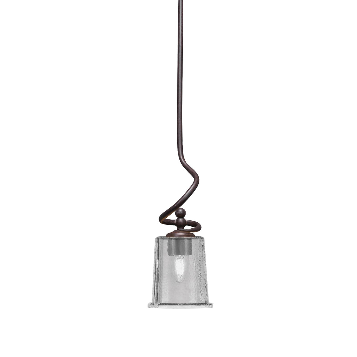 Toltec Capri 5in 1-Light Mini Pendant | Modern Dark Granite and Smoke Bubble Glass | Kitchen Island & Dining Room | 5 x 16 in | Model 901-DG-5032