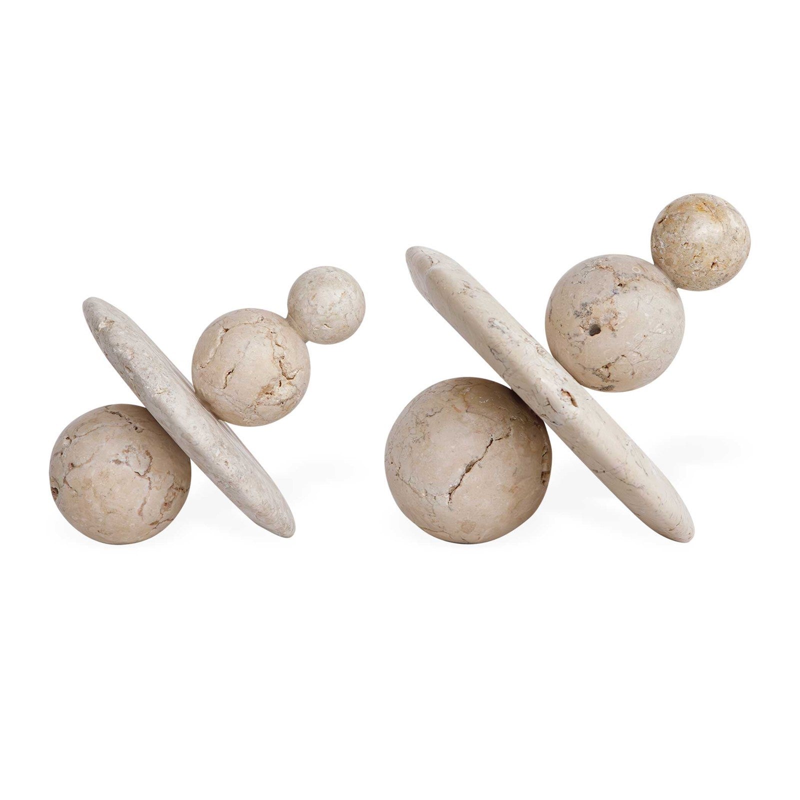 Uttermost Quarried Stone Set/2 Indoor-Outdoor Sculptures | Natural Stone | Shelf & Garden Decor | 8.5 x 8.5 x 9.25 in | Model 17150