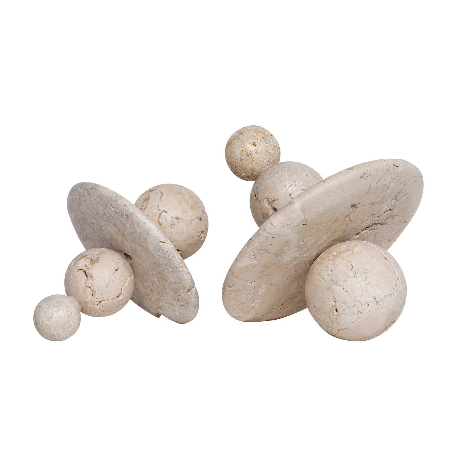 Uttermost Quarried Stone Set/2 Indoor-Outdoor Sculptures | Natural Stone | Shelf & Garden Decor | 8.5 x 8.5 x 9.25 in | Model 17150