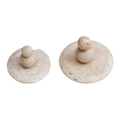 Uttermost Quarried Stone Set/2 Indoor-Outdoor Sculptures | Natural Stone | Shelf & Garden Decor | 8.5 x 8.5 x 9.25 in | Model 17150