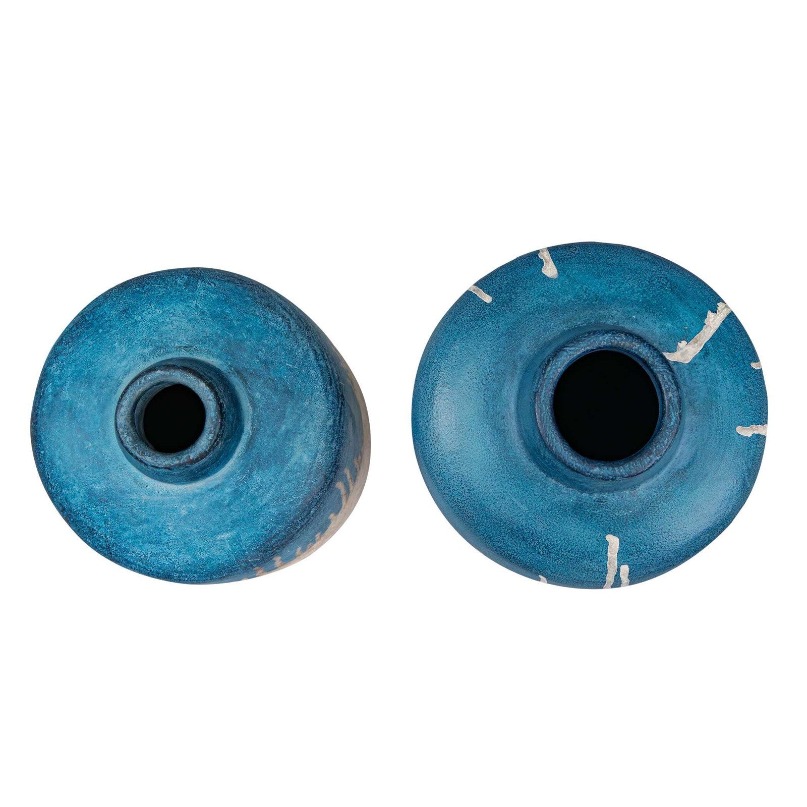 Uttermost Coastal Cascade Set/2 Indoor-Outdoor Blue Vases | Ocean-Blue Glaze | Shelf & Patio Decor | 8.25 x 8.25 x 13.5 in | Model 17151