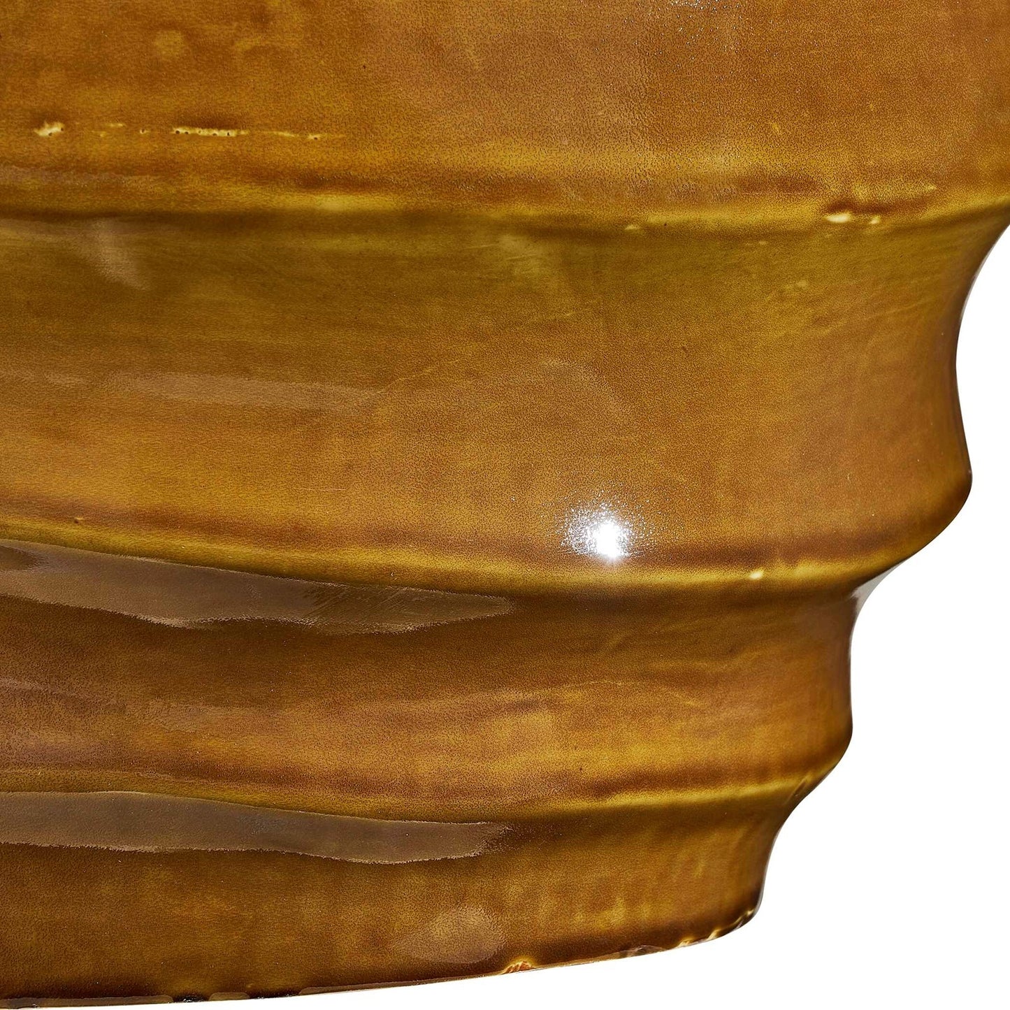 Uttermost Canyon Wave 24in Ceramic Planter | Earthy Brown Glazed Earthenware | Indoor & Outdoor Patio Decor | 17.7 x 17.7 x 24 in | Model 18389