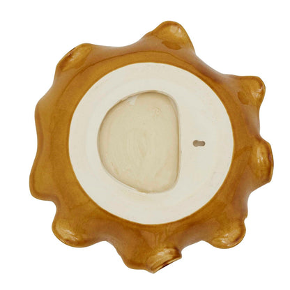 Uttermost Golden Crest Ruffle 20in Decorative Bowl | Honey Glaze Earthenware | Indoor & Outdoor Centerpiece | 20 x 20 x 4 in | Model 18392