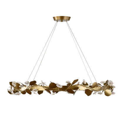 Uttermost Biscotti 44in LED Chandelier | Bronze with Golden Highlight Resin & Travertine | Dining Room & Living Room | Model 21416