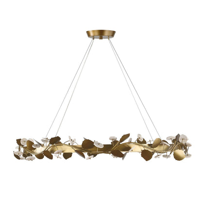 Uttermost Biscotti 44in LED Chandelier | Bronze with Golden Highlight Resin & Travertine | Dining Room & Living Room | Model 21416