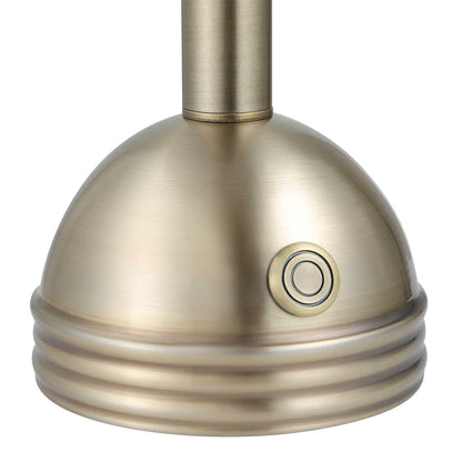 Uttermost Breece Rechargeable LED Accent Lamp | Brass-Plated Iron Dome | Bedside & Shelf Lighting | 7.25 x 7.25 x 11.25 in | Model 30689-1