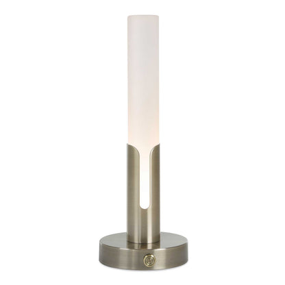 Uttermost Tron Rechargeable LED Accent Lamp | Plated Brass & Frosted Acrylic | Bedside & Shelf Lighting | 5.5 x 5.5 x 15.25 in | Model 30690-1