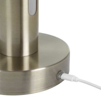 Uttermost Tron Rechargeable LED Accent Lamp | Plated Brass & Frosted Acrylic | Bedside & Shelf Lighting | 5.5 x 5.5 x 15.25 in | Model 30690-1