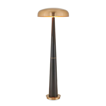 Uttermost Davis Black Floor Lamp | Antique Brass and Iron Dome Shade | Living Room & Reading Nook | 22 x 22 x 65 in | Model 30738-1