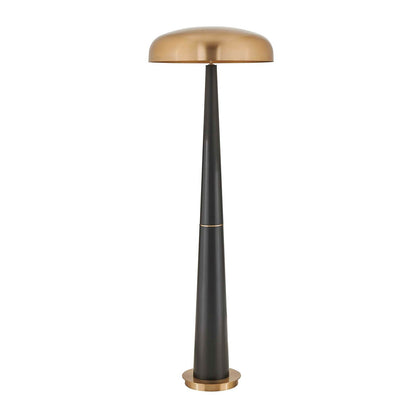 Uttermost Davis Black Floor Lamp | Antique Brass and Iron Dome Shade | Living Room & Reading Nook | 22 x 22 x 65 in | Model 30738-1