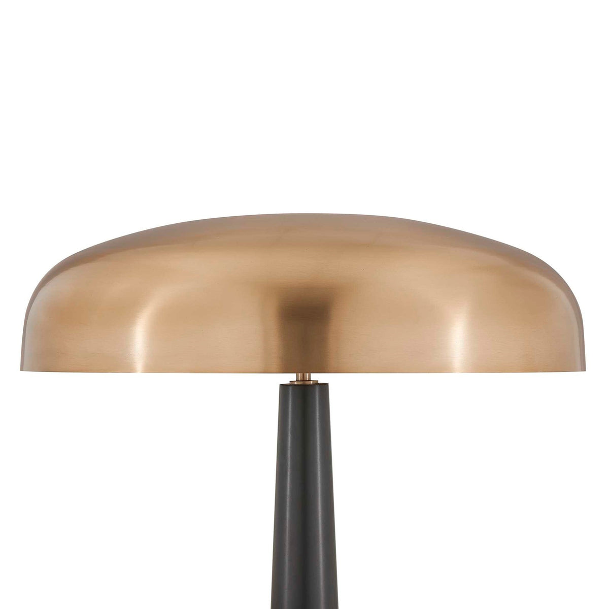 Uttermost Davis Black Floor Lamp | Antique Brass and Iron Dome Shade | Living Room & Reading Nook | 22 x 22 x 65 in | Model 30738-1