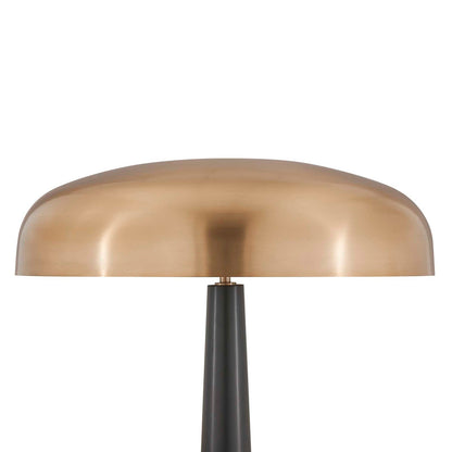 Uttermost Davis Black Floor Lamp | Antique Brass and Iron Dome Shade | Living Room & Reading Nook | 22 x 22 x 65 in | Model 30738-1