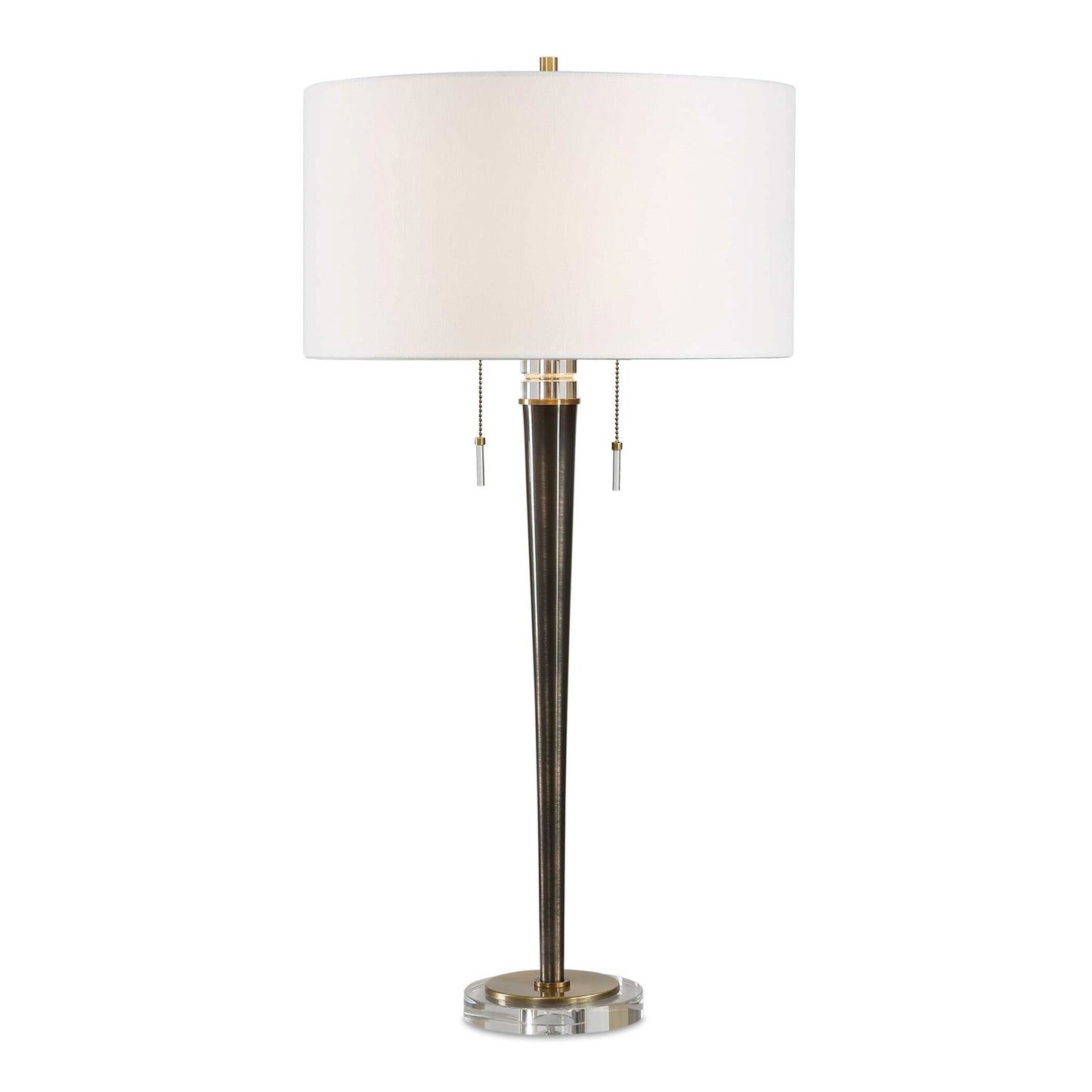 Uttermost Winchester 33.5in Table Lamp | Antique Brass Iron and Crystal | Living Room & Bedside | 17 x 17 x 33.5 in | Model 30764