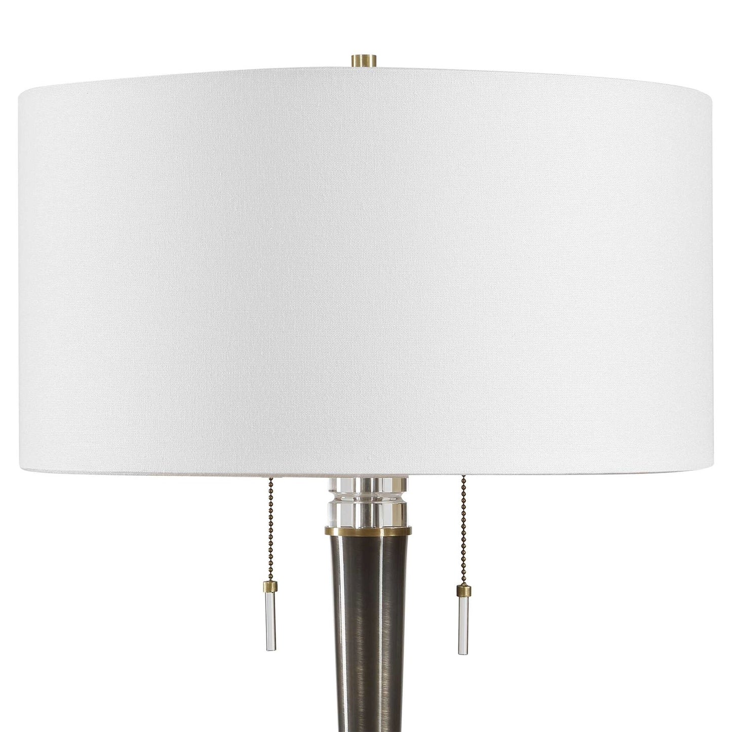 Uttermost Winchester 33.5in Table Lamp | Antique Brass Iron and Crystal | Living Room & Bedside | 17 x 17 x 33.5 in | Model 30764