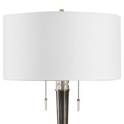 Uttermost Winchester 33.5in Table Lamp | Antique Brass Iron and Crystal | Living Room & Bedside | 17 x 17 x 33.5 in | Model 30764