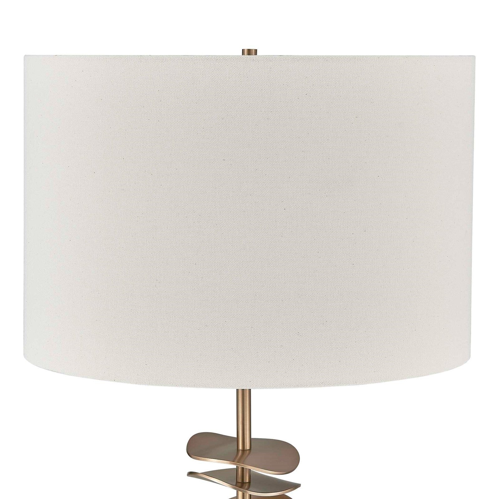 Uttermost Akoa 30.5in 1-Light Table Lamp | Sculptural Antique Brass and Warm White Linen | Living Room & Bedroom | 15 x 15 x 30.5 in | Model 30811-1