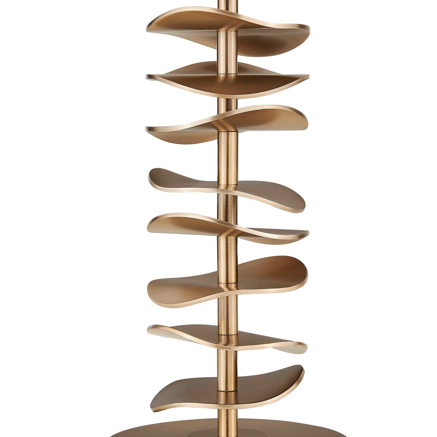 Uttermost Akoa 30.5in 1-Light Table Lamp | Sculptural Antique Brass and Warm White Linen | Living Room & Bedroom | 15 x 15 x 30.5 in | Model 30811-1