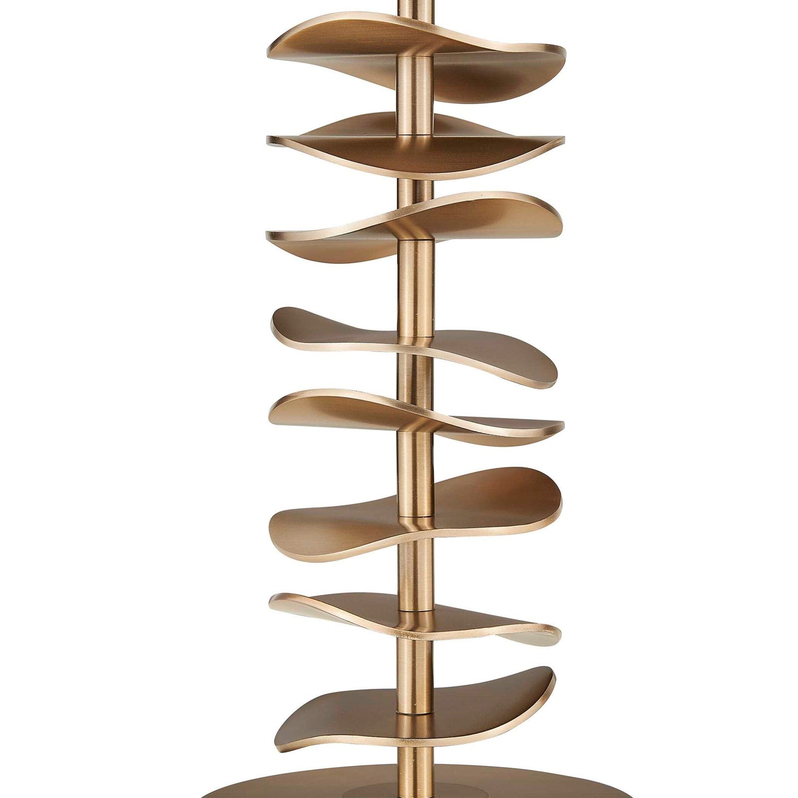 Uttermost Akoa 30.5in 1-Light Table Lamp | Sculptural Antique Brass and Warm White Linen | Living Room & Bedroom | 15 x 15 x 30.5 in | Model 30811-1