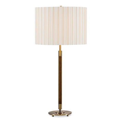Uttermost Iliana 30in 1-Light Table Lamp | Dark Walnut Wood and Antique Brass Iron | Living Room & Bedroom | 14 x 14 x 30 in | Model 30812-1