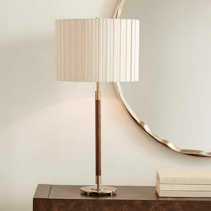 Uttermost Iliana 30in 1-Light Table Lamp | Dark Walnut Wood and Antique Brass Iron | Living Room & Bedroom | 14 x 14 x 30 in | Model 30812-1