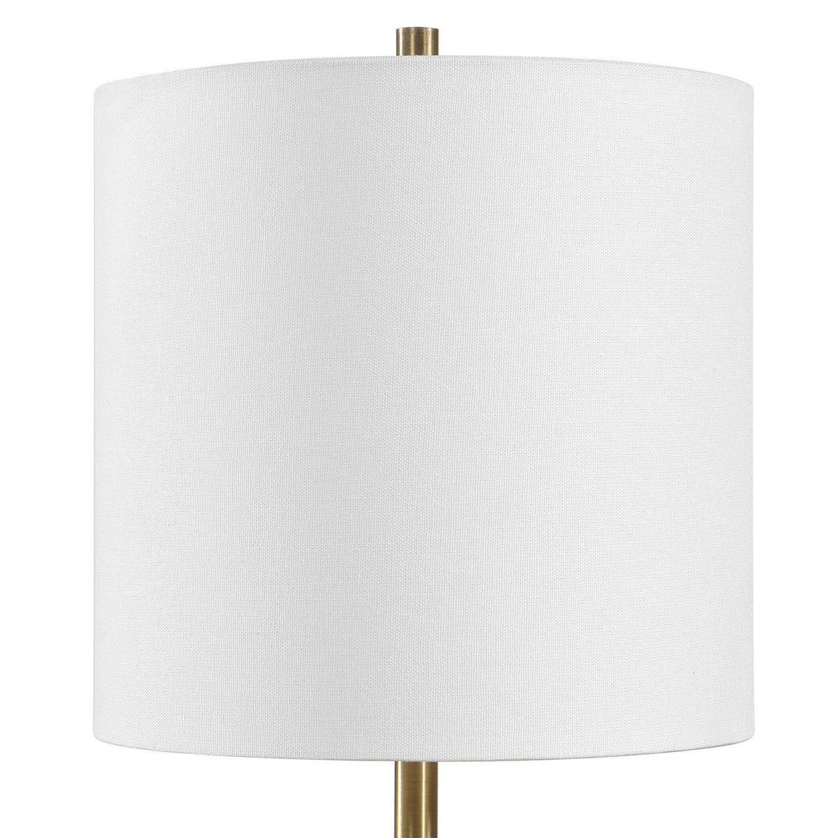 Uttermost Molena 21.75in 1-Light Table Lamp | Antique Brass and Pearly Stone | Living Room & Bedroom | 9 x 9 x 21.75 in | Model 30820-1