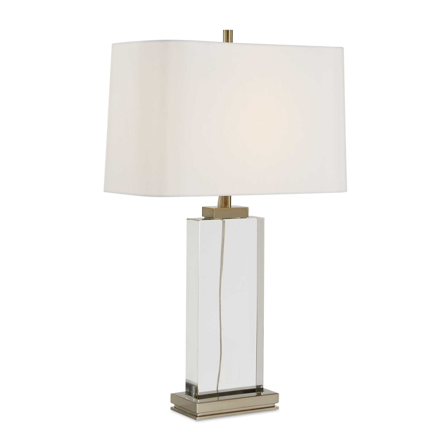 Uttermost Genevieve 28.75in 1-Light Table Lamp | Crystal and Antique Brass Iron with White Linen Shade | Living Room & Bedroom | Model 30840
