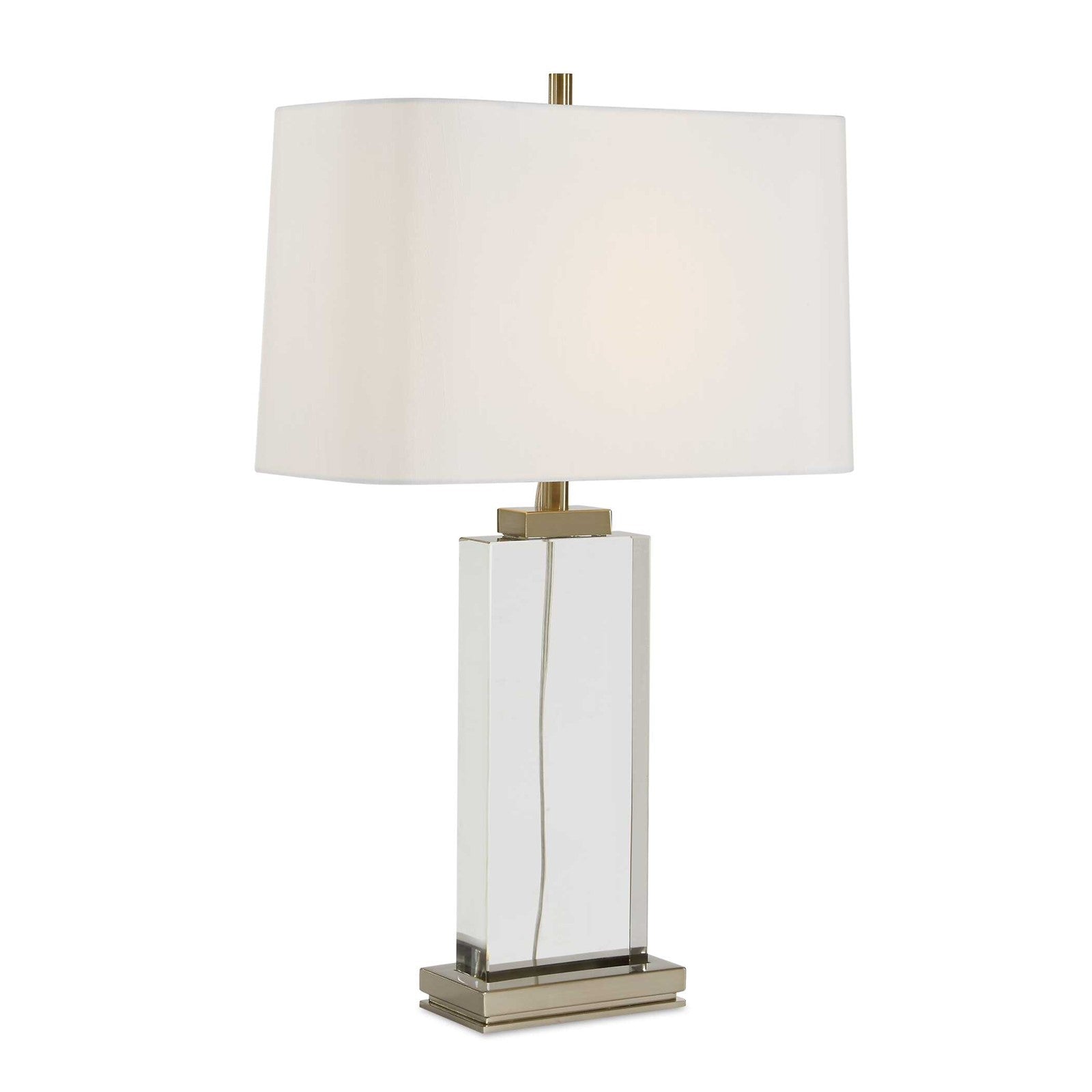 Uttermost Genevieve 28.75in 1-Light Table Lamp | Crystal and Antique Brass Iron with White Linen Shade | Living Room & Bedroom | Model 30840