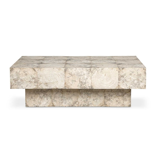 Uttermost Kotoa Bleached White Oval Coffee Table | Tamarind Wood Veneer Plinth Base | Living Room & Lounge | 50 x 30 x 16 in | Model 51140