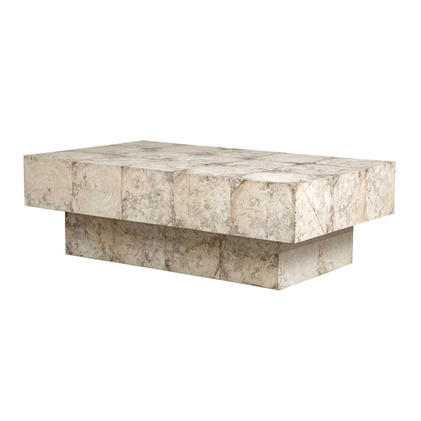 Uttermost Kotoa Bleached White Oval Coffee Table | Tamarind Wood Veneer Plinth Base | Living Room & Lounge | 50 x 30 x 16 in | Model 51140