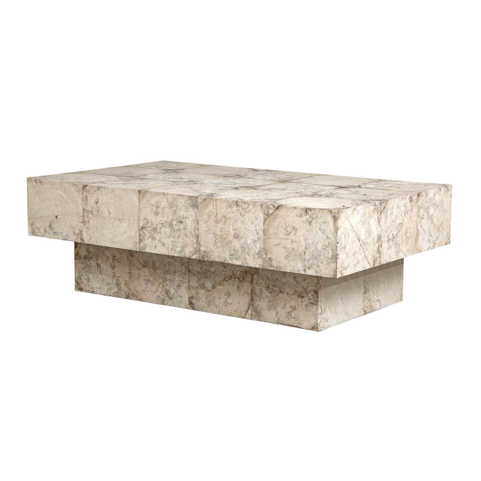 Uttermost Kotoa Bleached White Oval Coffee Table | Tamarind Wood Veneer Plinth Base | Living Room & Lounge | 50 x 30 x 16 in | Model 51140