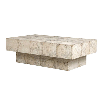 Uttermost Kotoa Bleached White Oval Coffee Table | Tamarind Wood Veneer Plinth Base | Living Room & Lounge | 50 x 30 x 16 in | Model 51140