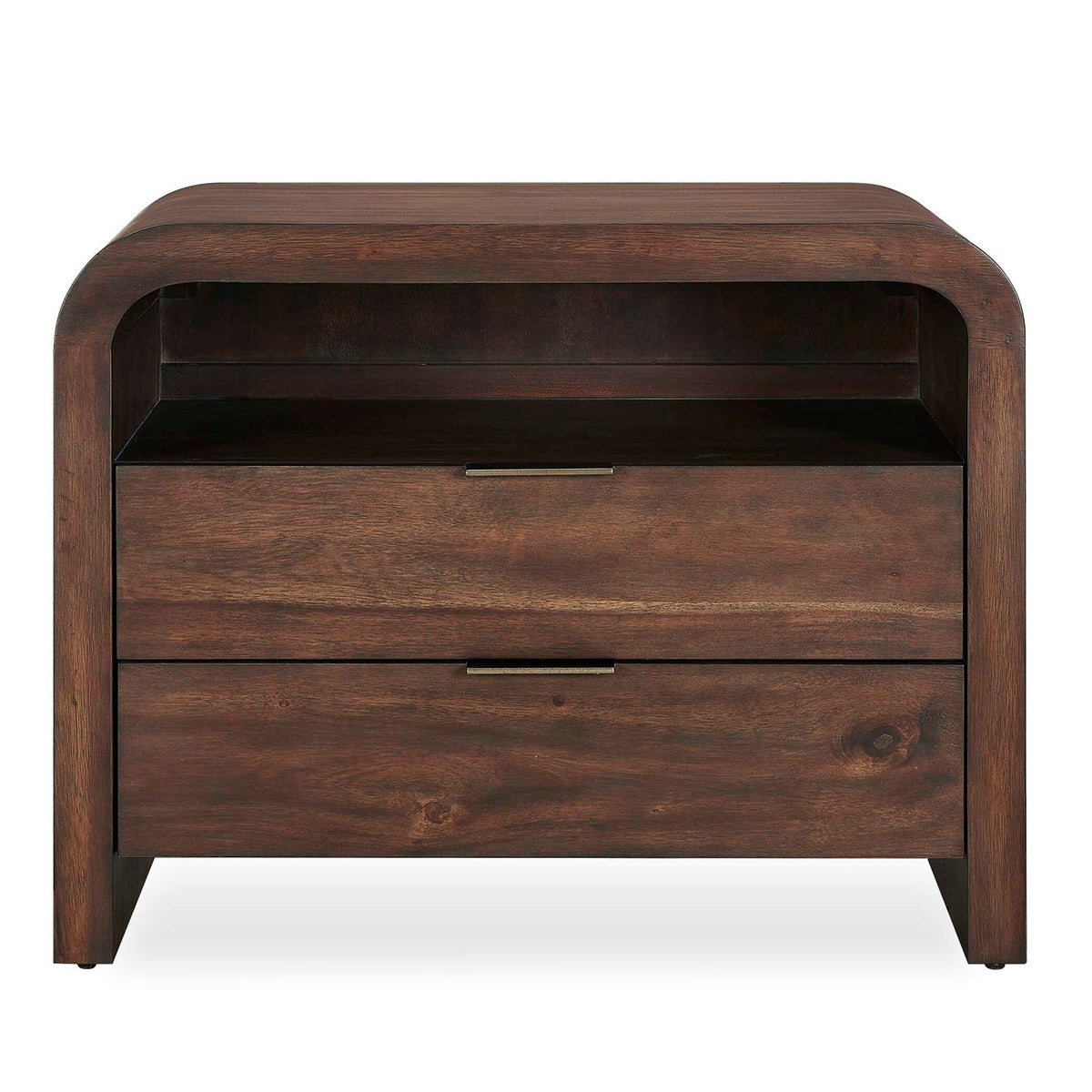 Uttermost Decatur Dark Walnut Side Table | Acacia Wood with Shelf & Drawers | Living Room & Bedroom | 30 x 19 x 23 in | Model 51158