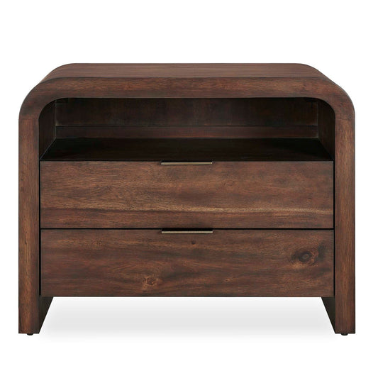 Uttermost Decatur Dark Walnut Side Table | Acacia Wood with Shelf & Drawers | Living Room & Bedroom | 30 x 19 x 23 in | Model 51158